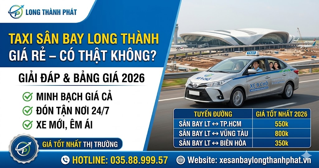 Taxi Sân Bay Long Thành Giá Rẻ – Có Thật Không? Giải Đáp & Bảng Giá 2026